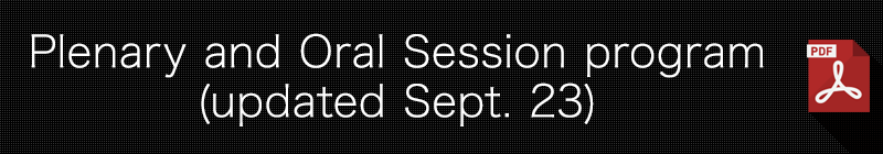Plenary and Oral Session program (updated sept. 20) 